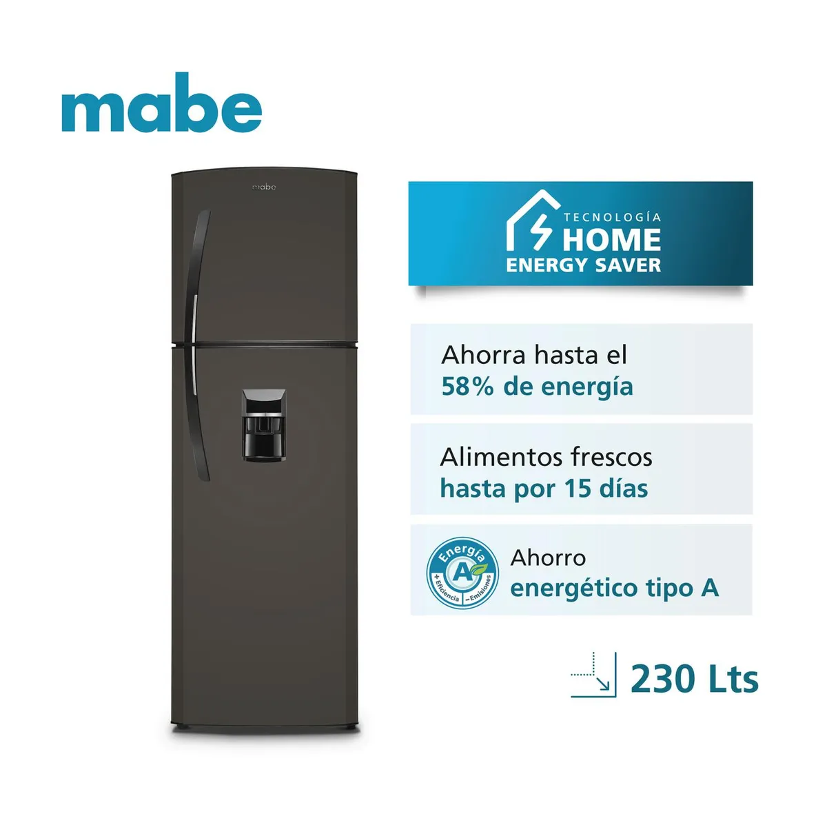 MABE - Nevera No Frost 247 L Brutos Grafito Mabe RMA247FJCG