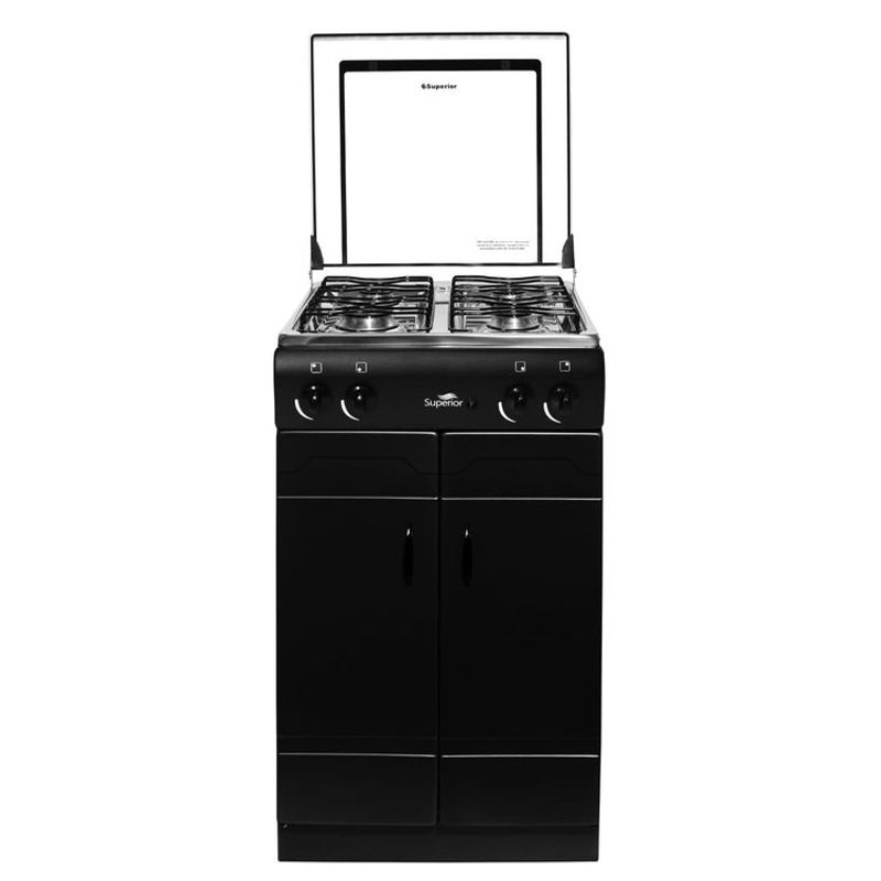 SUPERIOR - Estufa de Piso SUPERIOR 4 Puestos Gas Natural 7016-1 Negro