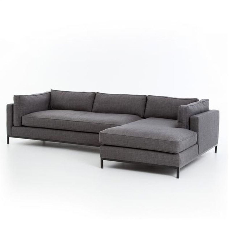 DELUXE FURNITURE - Sofá en L Derecho Jamy Gris tela anti fluidos