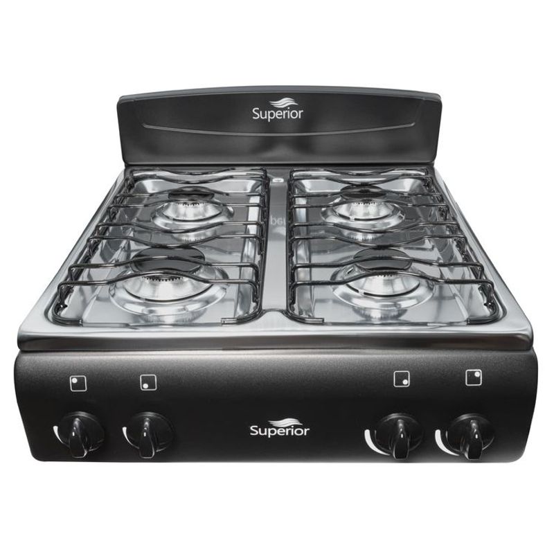 SUPERIOR - Estufa de Mesa SUPERIOR 4 Puestos Gas Natural 7053 Negro