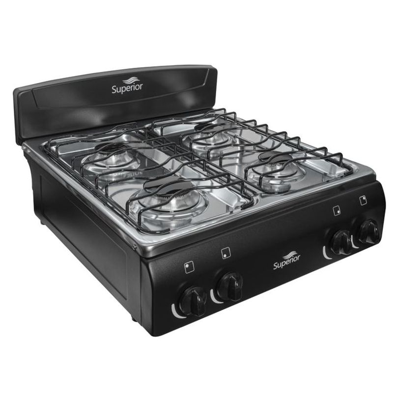 SUPERIOR - Estufa de Mesa SUPERIOR 4 Puestos Gas Propano 7053 Negro