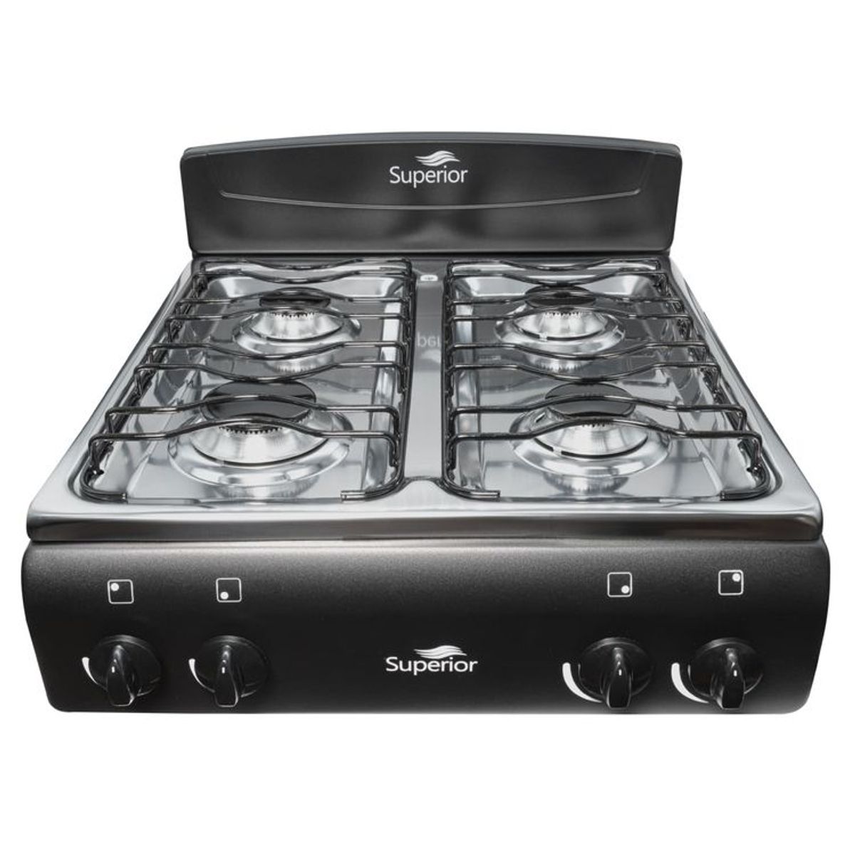 SUPERIOR - Estufa de Mesa SUPERIOR 4 Puestos Gas Propano 7053 Negro