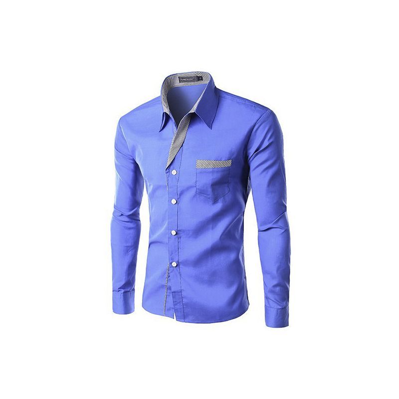 GENERAL - Camisa Para Hombre Manga Larga Moda Elegante Estilo Moderna Azul Claro
