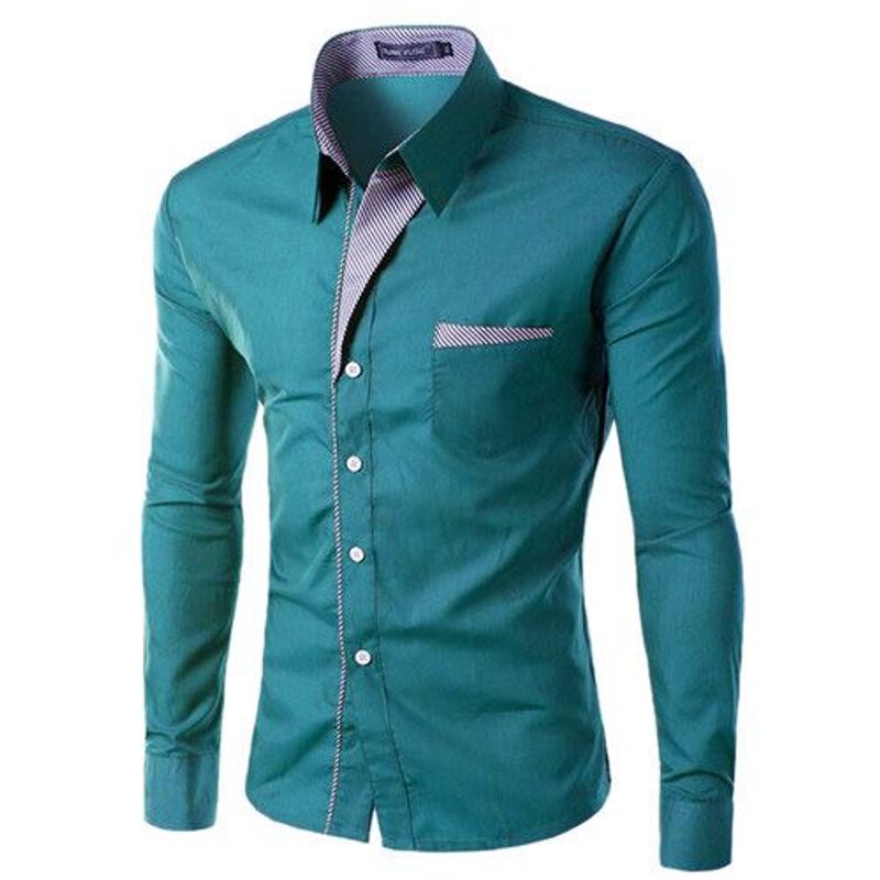 GENERAL - Camisa Para Hombre Manga Larga Moda Elegante Estilo Moderna Verde