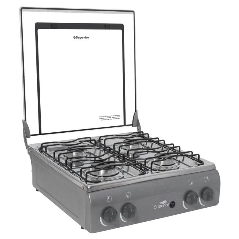 SUPERIOR - Estufa de Mesa SUPERIOR 4 Puestos Gas Natural 7054-1 Gris