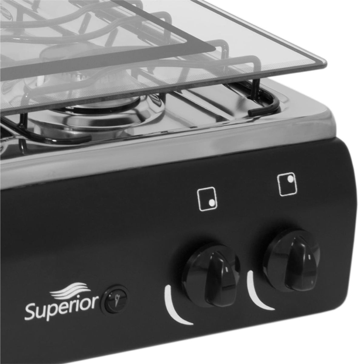 SUPERIOR - Estufa de Mesa SUPERIOR 4 Puestos Gas Natural 7054-1 Negro