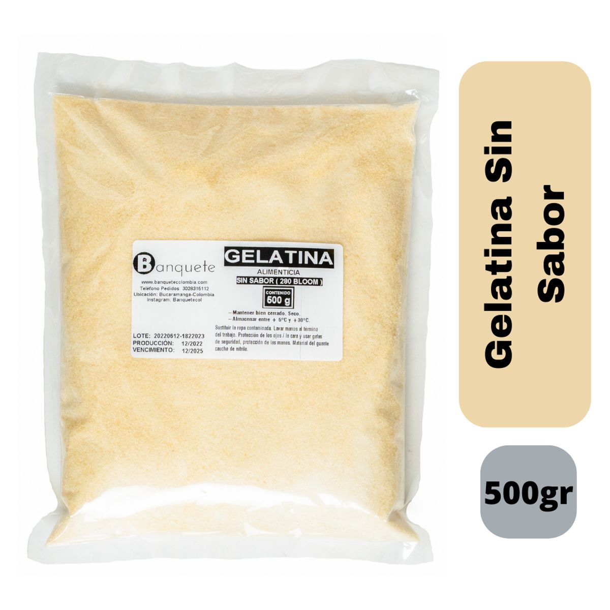GENERICO - Gelatina sin sabor 500gr Tipo A