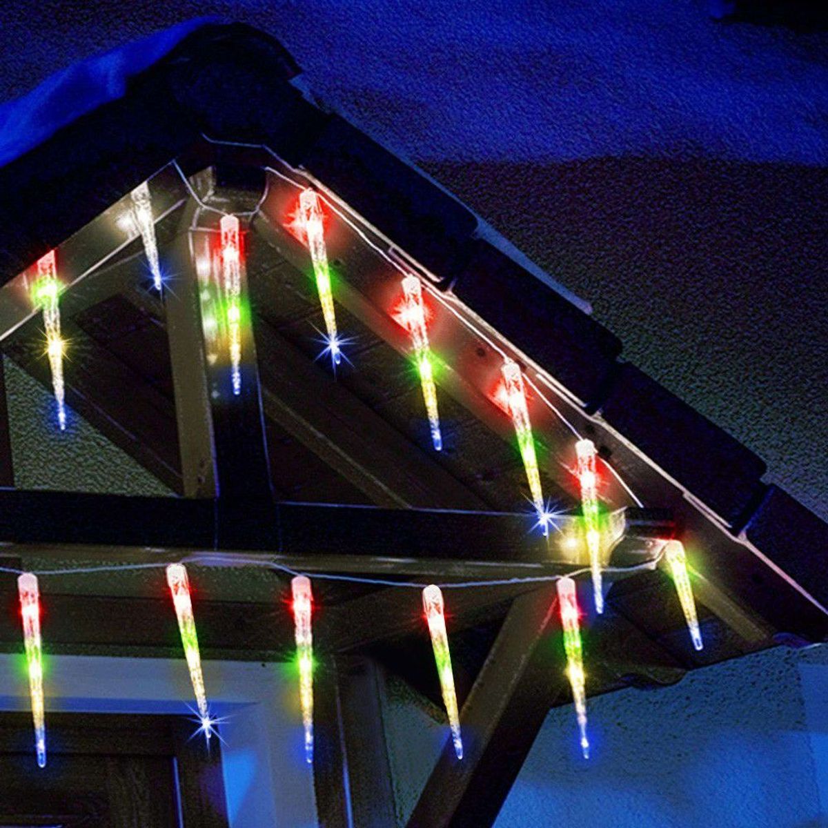 GENERICO - Luz Tipo Hielo 4.5 Mt 12 Tubos Cortina Multicolor Navidad 2273