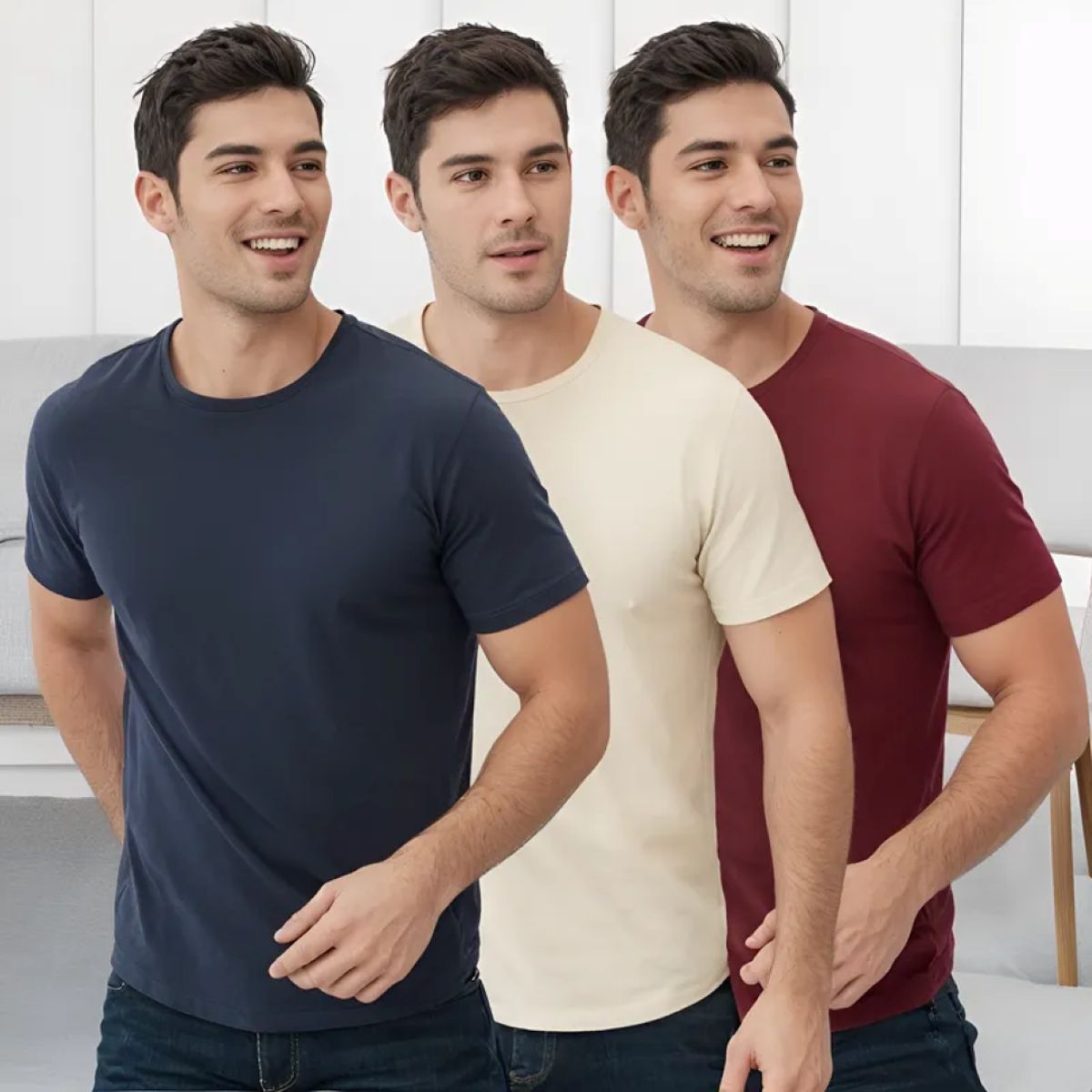 ELEMENTAL STORE - Camiseta para hombre en algodon 100% x 3 unidades