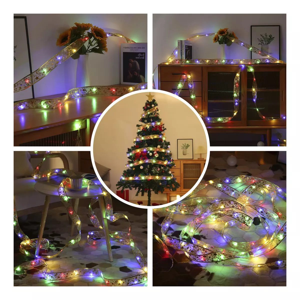 GENERICO - luces navideña guirnalda cinta decoración arbol navidad luz led 10M