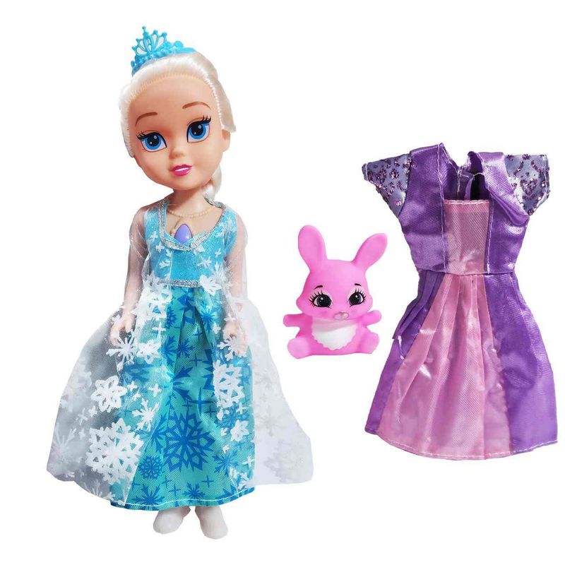 DAYOSHOP - Muñeca Princesa Reina Vestido Mascota Conejo Juguete Niñas