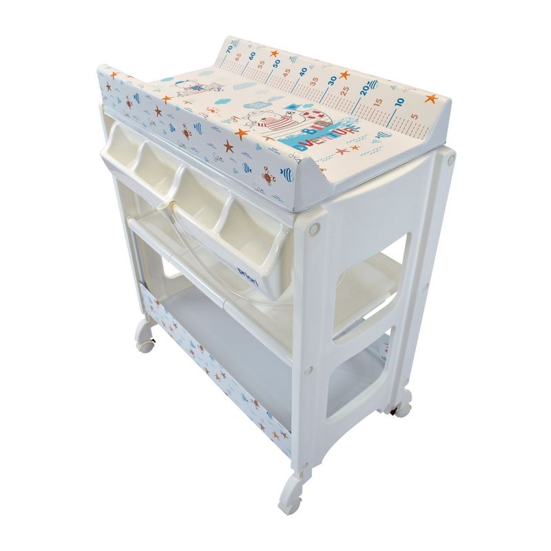 PRIORI - Bañera Mueble Con Cambiador Y Organizador Fresh Priori Azul