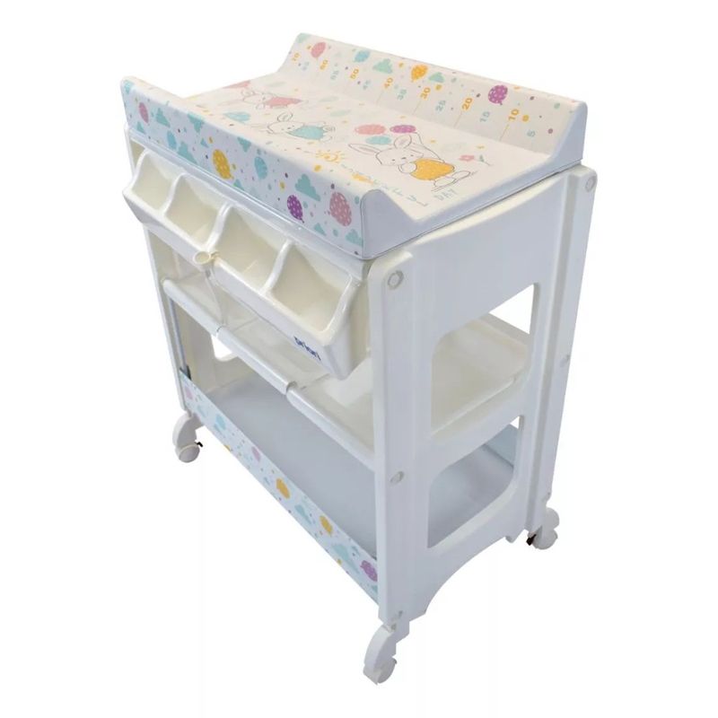 PRIORI - Bañera Mueble Con Cambiador Y Organizador Fresh Priori Rosa
