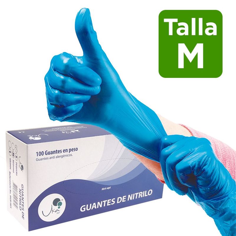 UKAINT - Guante nitrilo azul x 100 unidades talla M
