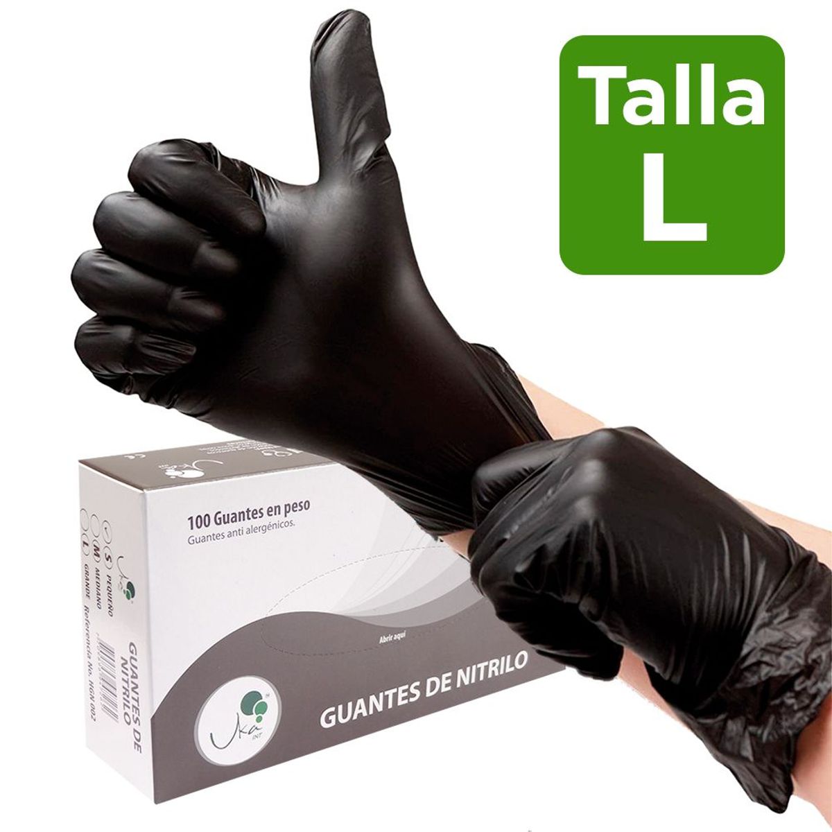 UKAINT - Guante nitrilo negro x 100 unidades talla L