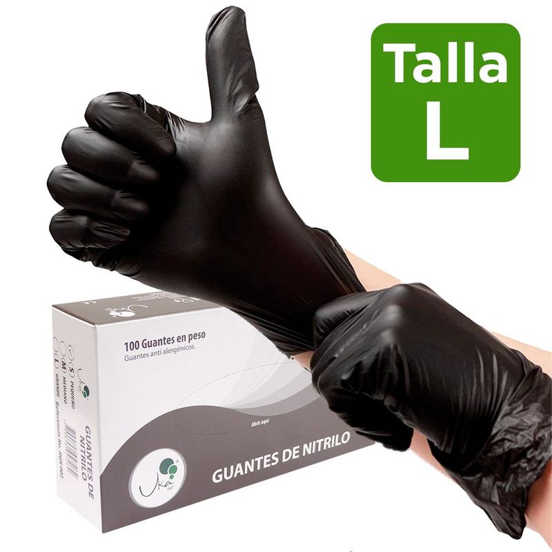 UKAINT - Guante nitrilo negro x 100 unidades talla L