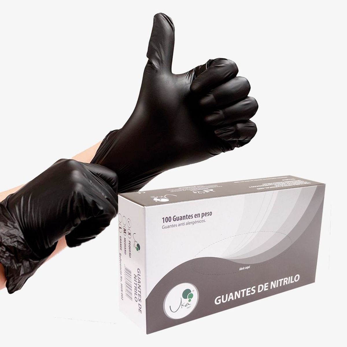 UKAINT - Guante nitrilo negro x 100 unidades talla L