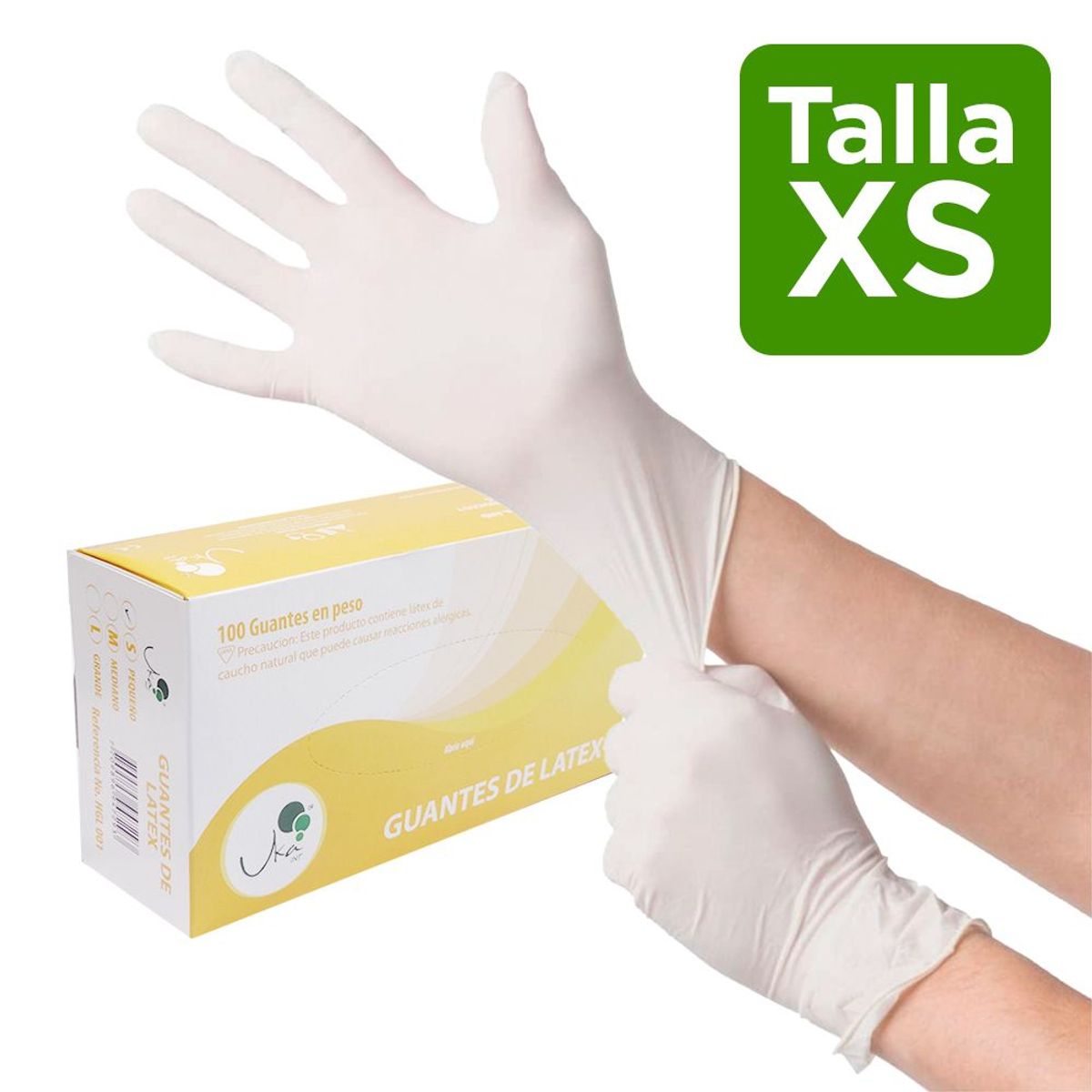 UKAINT - Guante latex con talco x 100 unidades talla XS