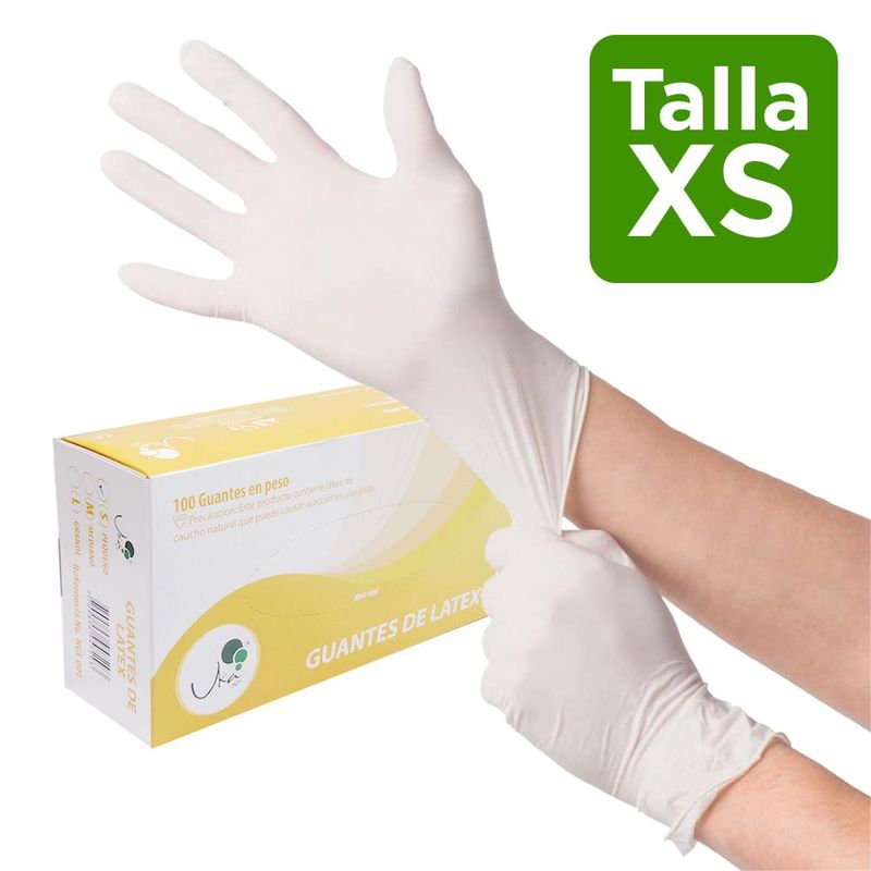 UKAINT - Guante latex con talco x 100 unidades talla XS