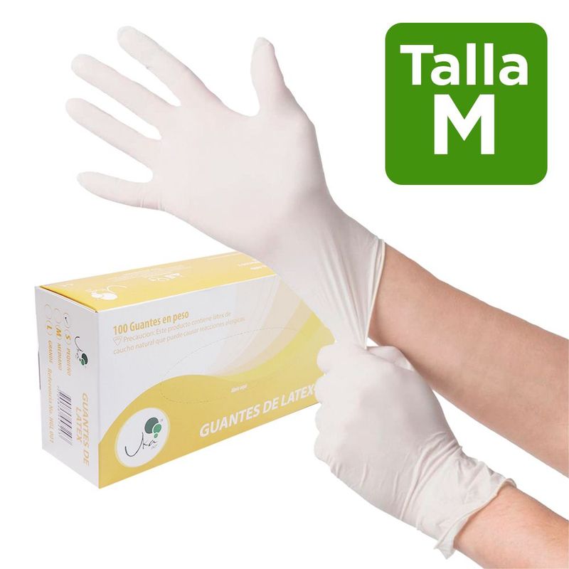 UKAINT - Guante latex con talco x 100 unidades talla M