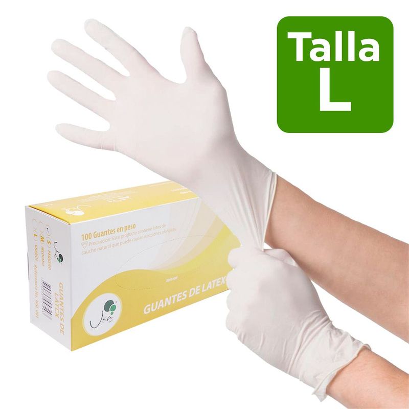UKAINT - Guante latex con talco x 100 unidades talla L