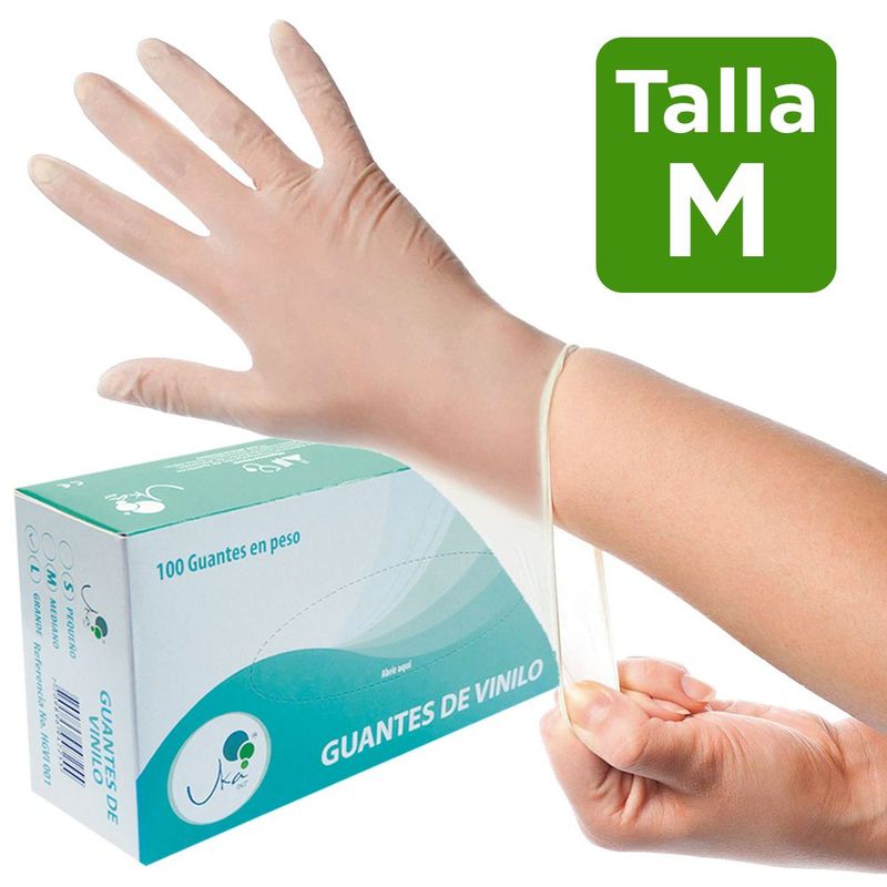 UKAINT - Guantes vinilo x 100 unidades talla M