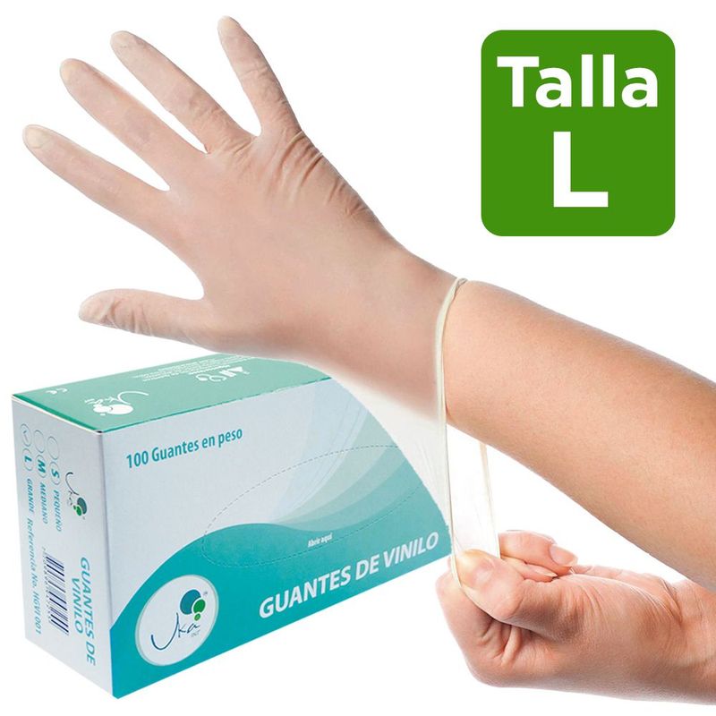 UKAINT - Guantes vinilo x 100 unidades talla L
