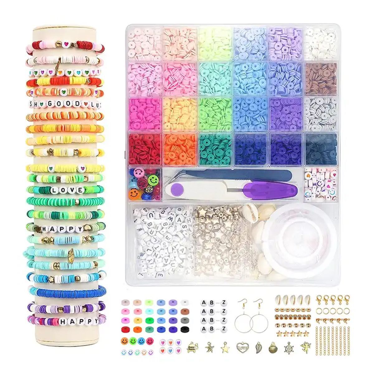 ENFANT'ASY - Kit Set Para Hacer Pulseras Manillas Joyeria Niñas 6540 Pzas