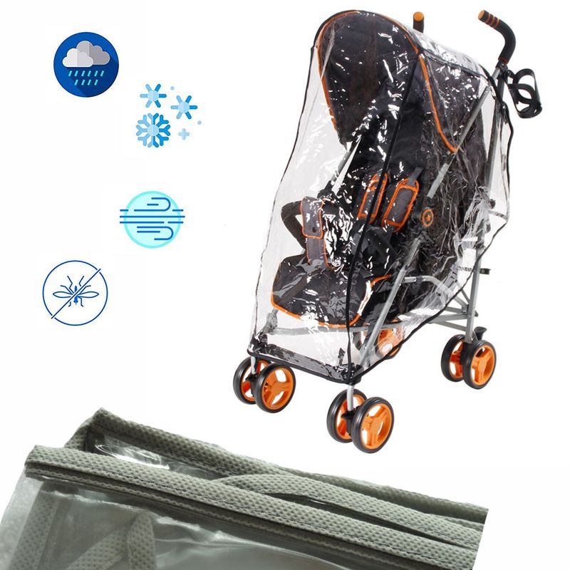 GENERICO - Forro plástico protector de lluvia paseador para bebe Gris
