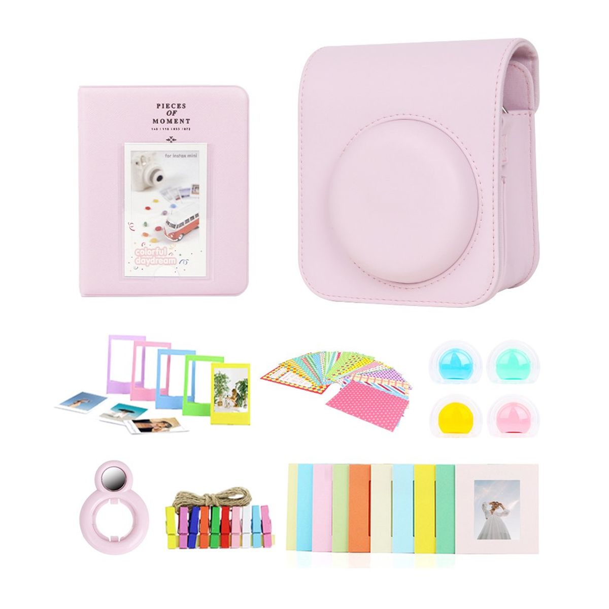 GENERICO - Combo de Accesorios Instax Mini 12 - Rosado