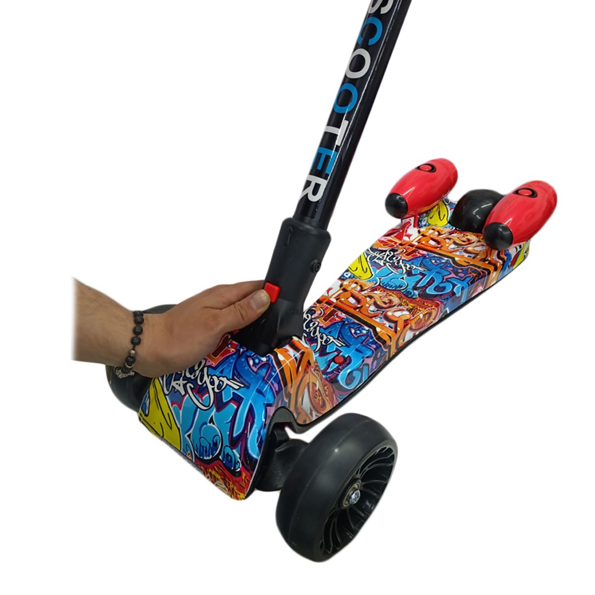 BABY ON - Patineta Scooter Con Humo Para Niños Bluetooth Y Luces Roja