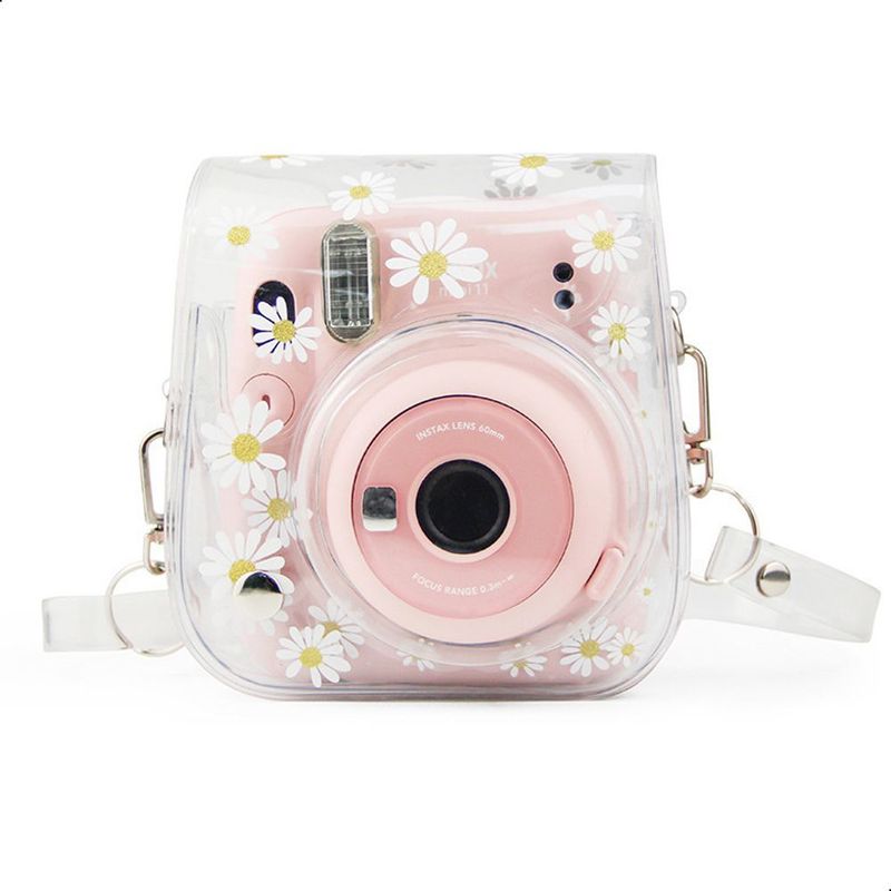 GENERICO - Estuche para Cámara Instax Mini 12 /11/ 9 - Margaritas Amarillo