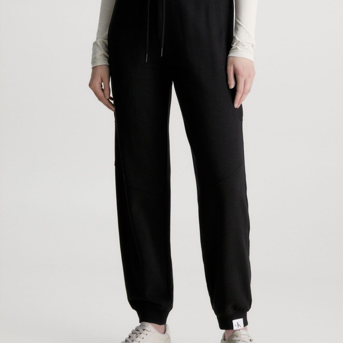 CALVIN KLEIN - Pantalón De Chándal De Algodón Orgánico Mujer Negro Calvin Klein