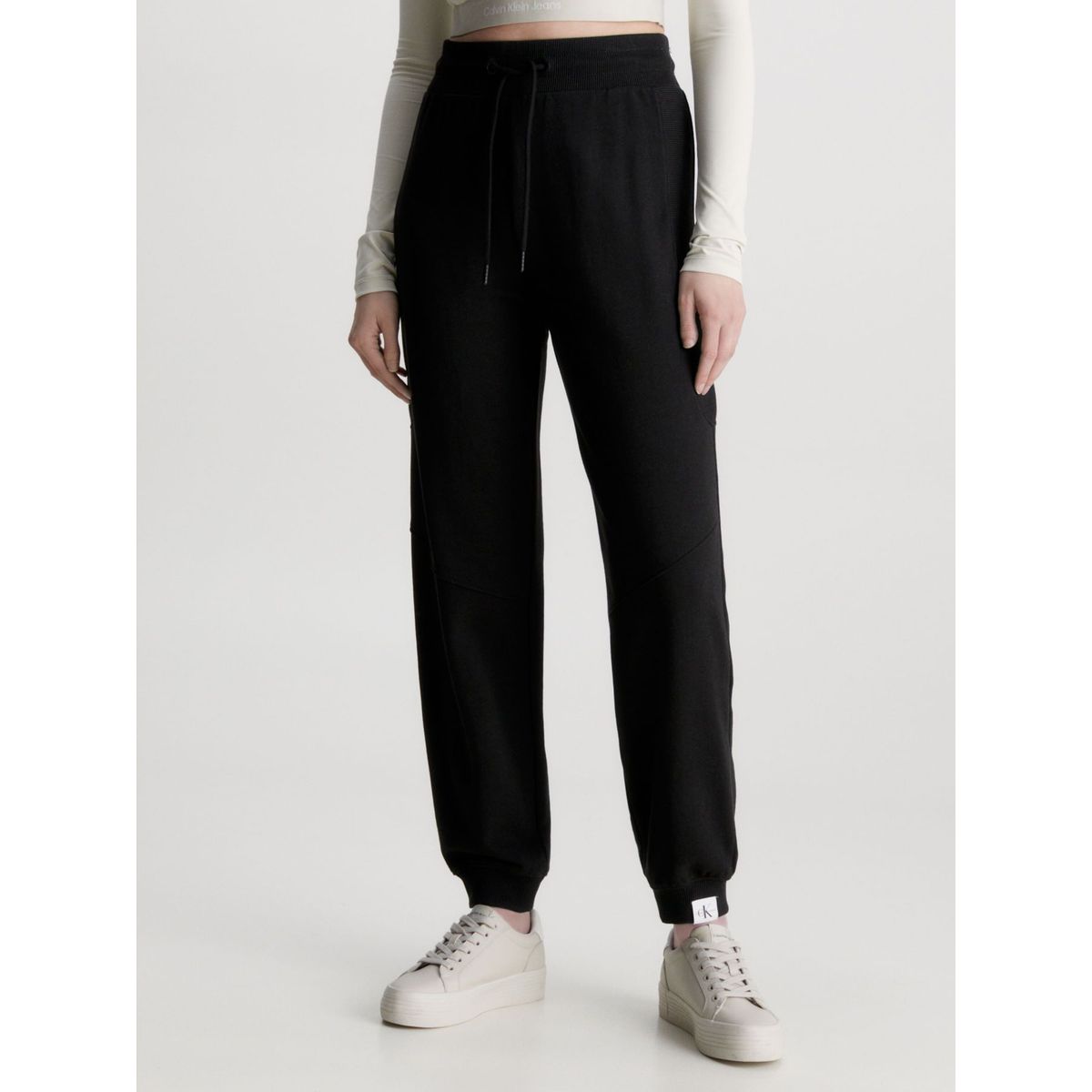CALVIN KLEIN - Pantalón De Chándal De Algodón Orgánico Mujer Negro Calvin Klein