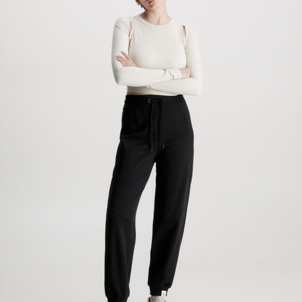 CALVIN KLEIN - Pantalón De Chándal De Algodón Orgánico Mujer Negro Calvin Klein