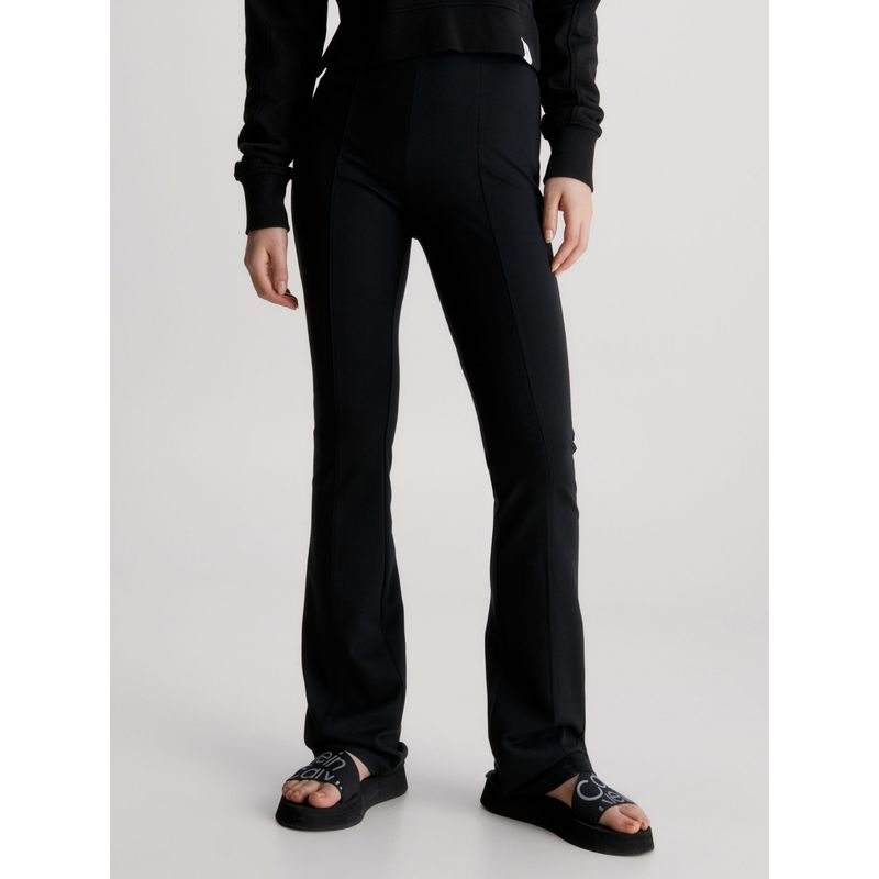 CALVIN KLEIN - Leggings Acampanados De Punto Milano Mujer Negro Calvin Klein