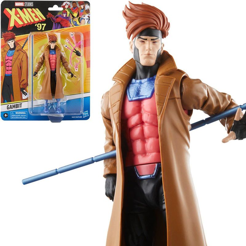HASBRO - Gambito Figura de Acción X Men 97 Marvel Legends Retro Hasbro 16 Cm