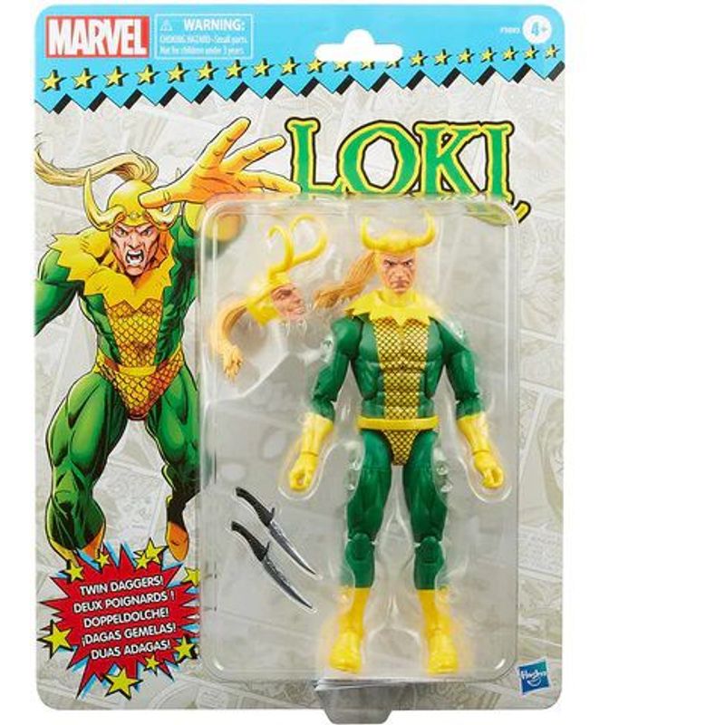 HASBRO - Loki Figura De Acción Thor Cómics Classic Retro Marvel Legends Hasbro 17 Cm