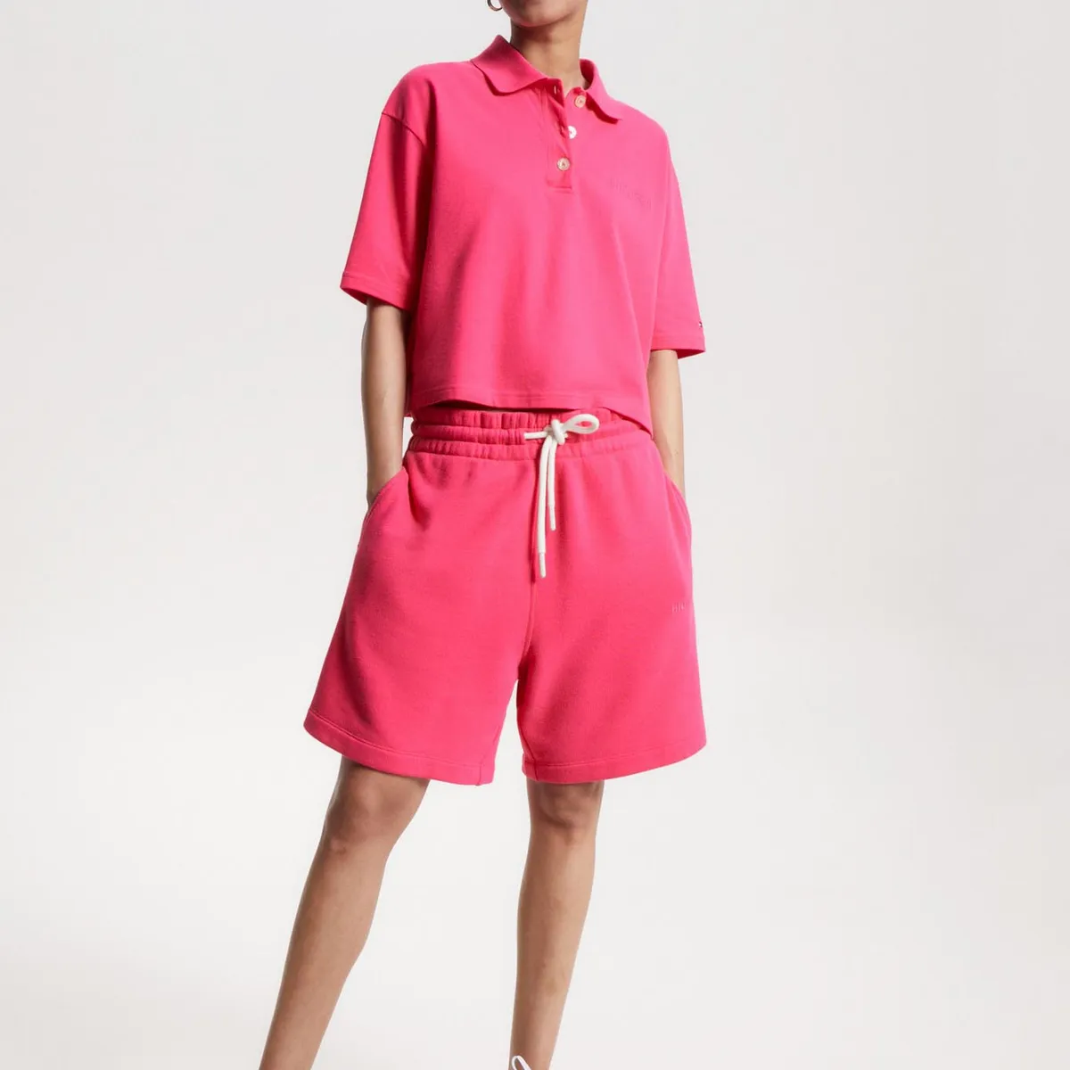 TOMMY HILFIGER - Polo Rosada de Media Manga Con Logo Bordado Para Mujer Tommy Hilfiger