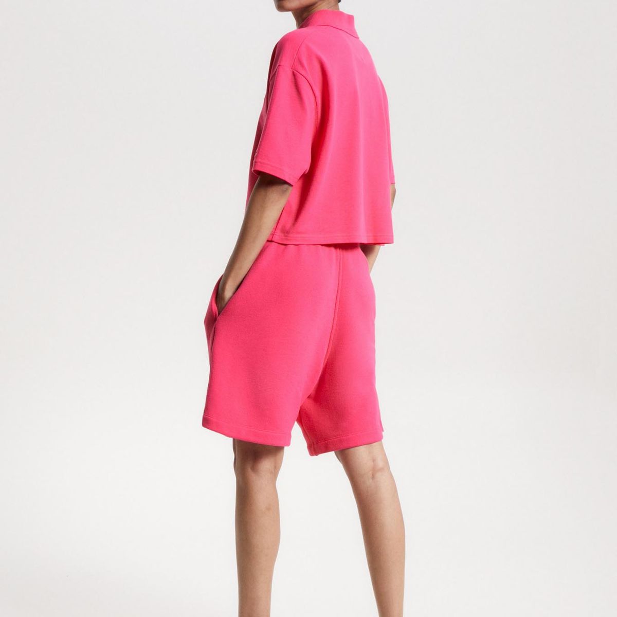 TOMMY HILFIGER - Polo Rosada de Media Manga Con Logo Bordado Para Mujer Tommy Hilfiger