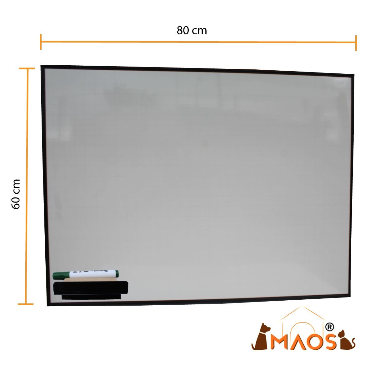 MAOS - Tablero Acrílico Borrable Cuadricula Con borrador 80cmx60cm