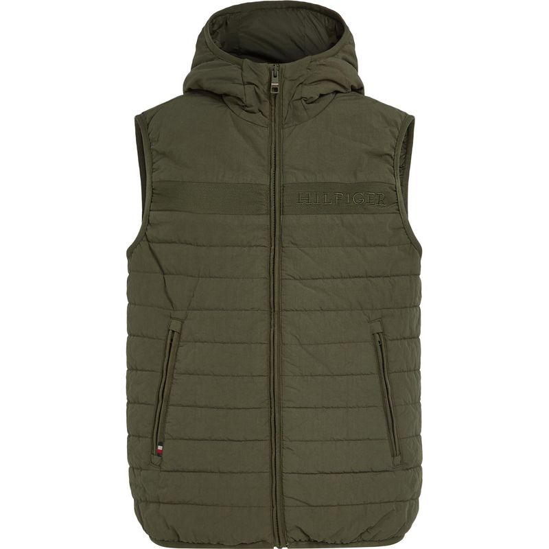 TOMMY HILFIGER - Chaleco Acolchado Con Cierre Hombre Verde Tommy Hilfiger