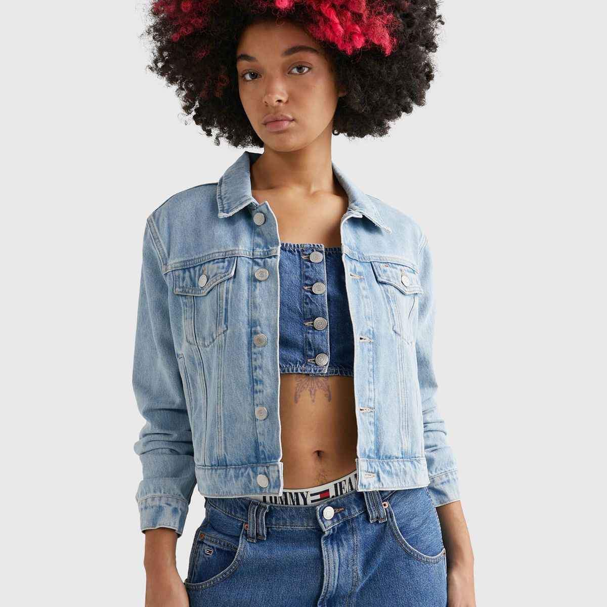 TOMMY HILFIGER - Chaqueta Jeans Izzie De Corte Slim Mujer Azul Tommy Jeans