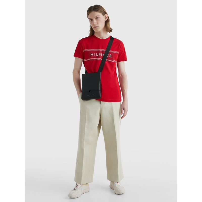 TOMMY HILFIGER - Bolso Mensajero Con Logo Essential Hombre Negro Tommy Hilfiger_.