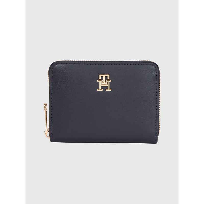 TOMMY HILFIGER - Billetera Azul Iconic Mediana Con Cierre Para Mujer Tommy Hilfiger