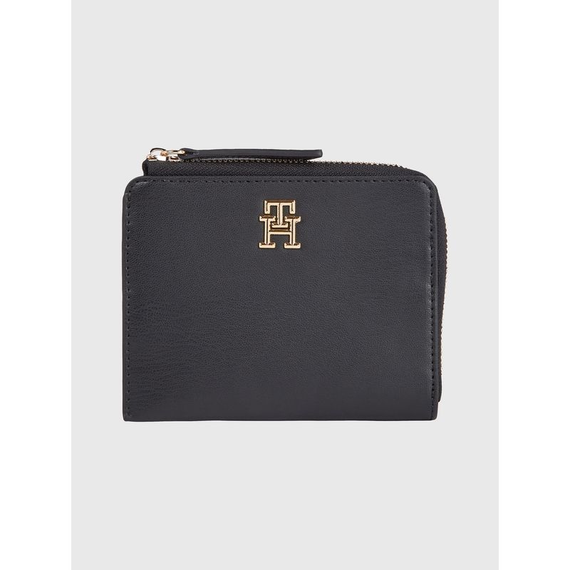 TOMMY HILFIGER - Cartera Mediana Fina Con Monograma Mujer Negro Tommy Hilfiger