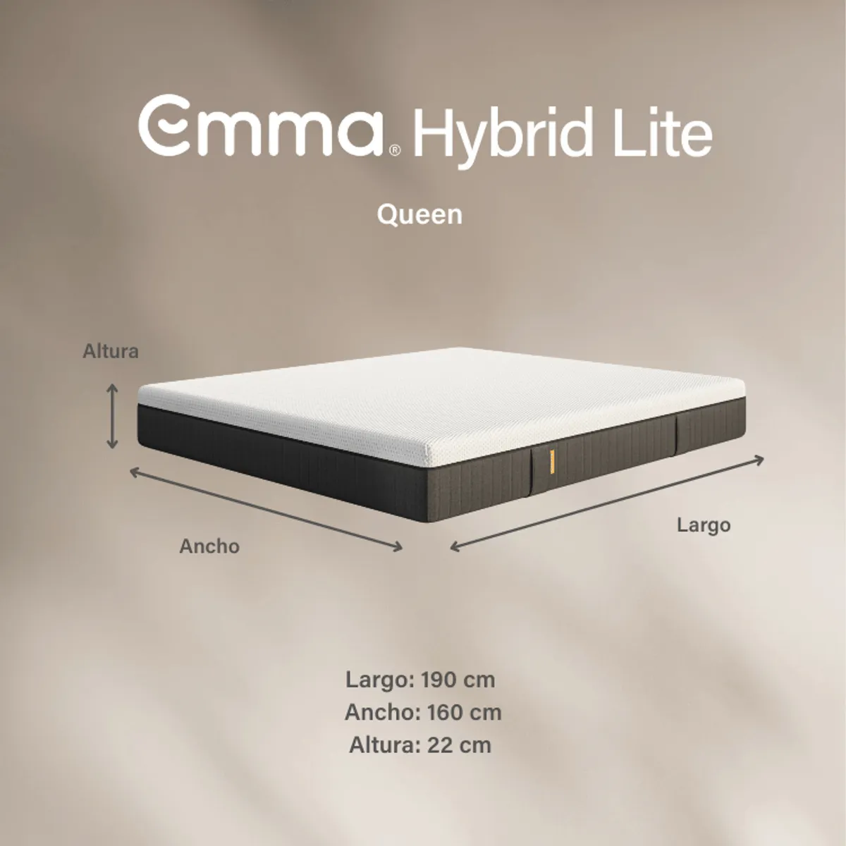 EMMA - Colchón Lite Queen con Soporte Ergonómico y Tecnología Alemana