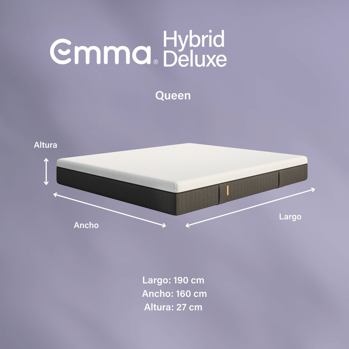 EMMA - Colchón Deluxe Queen Firmeza Media con Tecnología de Enfriamiento