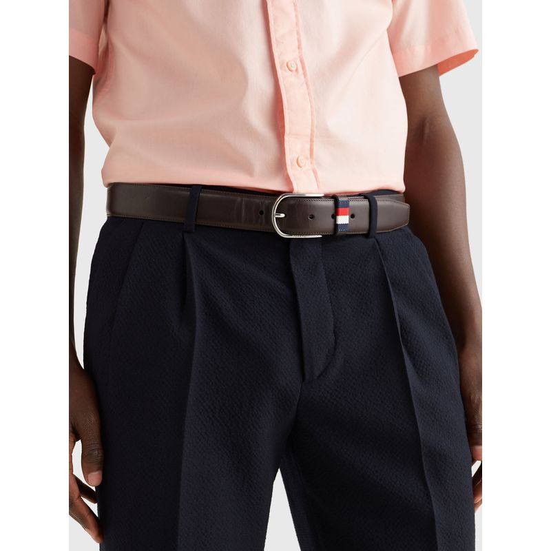 TOMMY HILFIGER - Cinturón Café Essential De Cuero Tommy Hilfiger