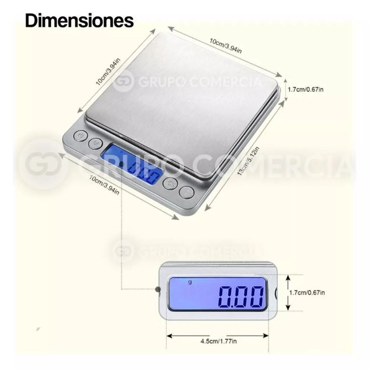 SHENGKE - Báscula Gramera Portable Metalica Digital Hasta 2000 Gramos